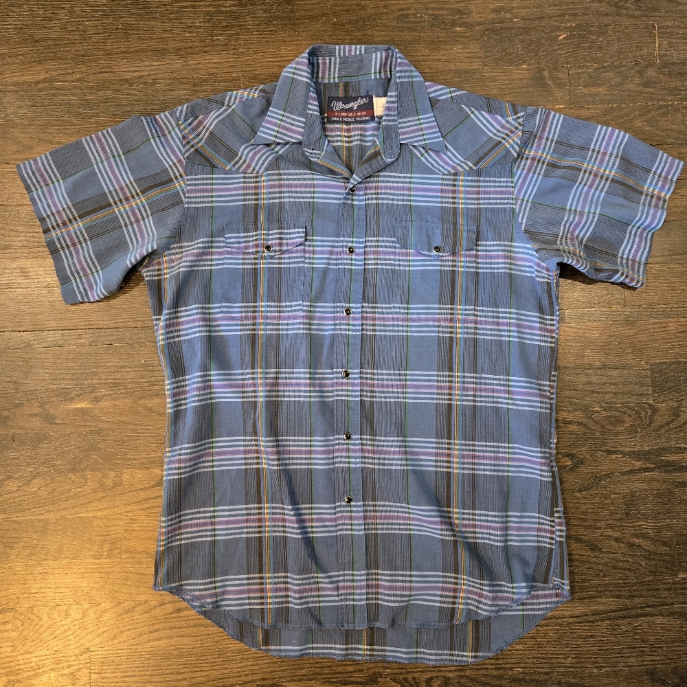 Wrangler Blue Casual Button Down Shirt